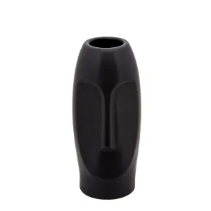 10"H Face Vase, Black