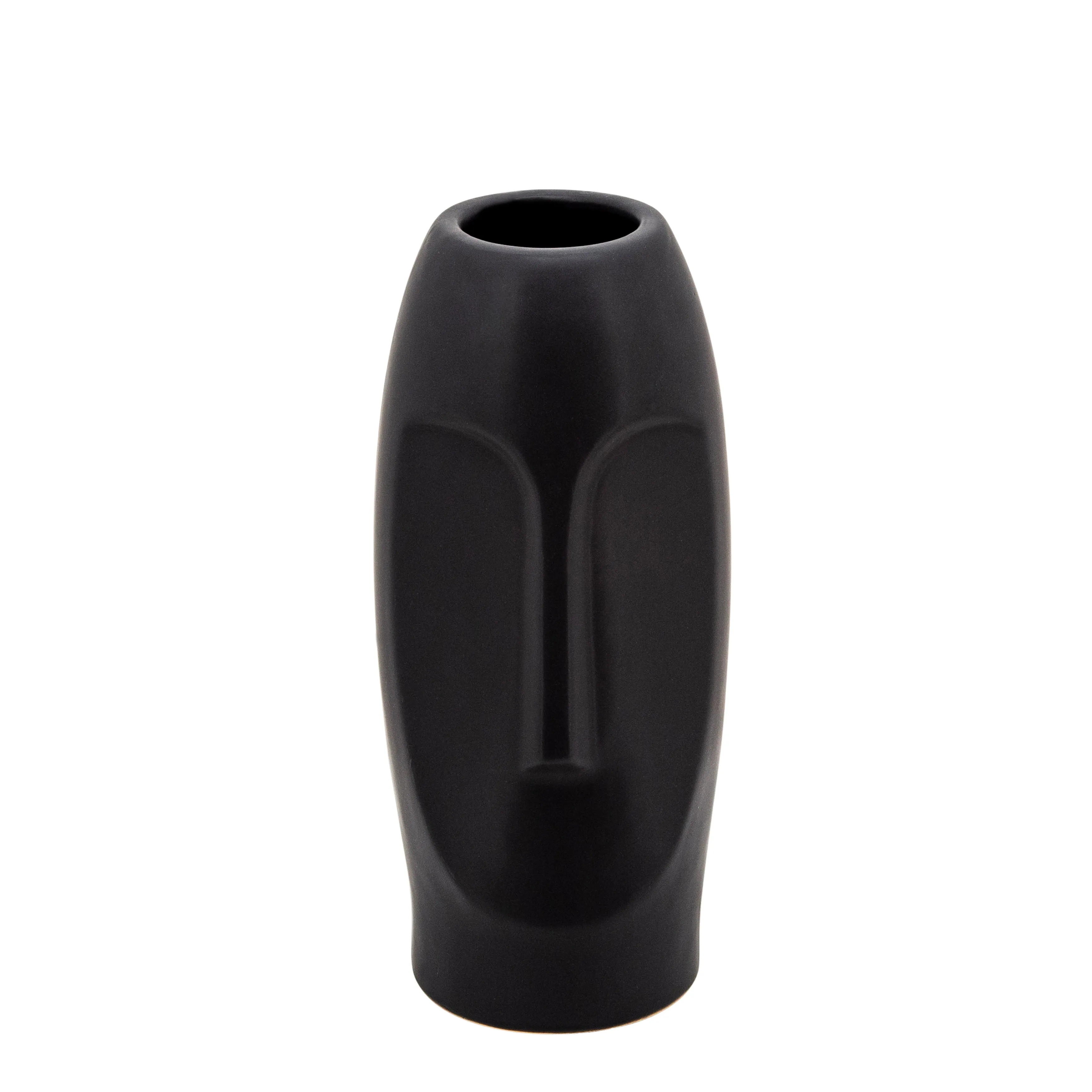 10"H Face Vase, Black