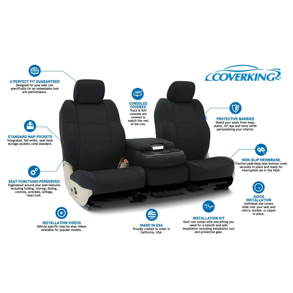 2010-2014 Chevy Silverado Custom Fit Neoprene Seat Covers Front 40/20/40 Seats-Black