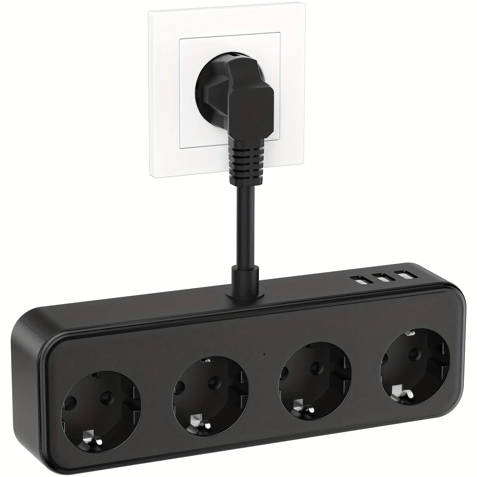 7in1 White Socket Adapter with USB for Office or Home