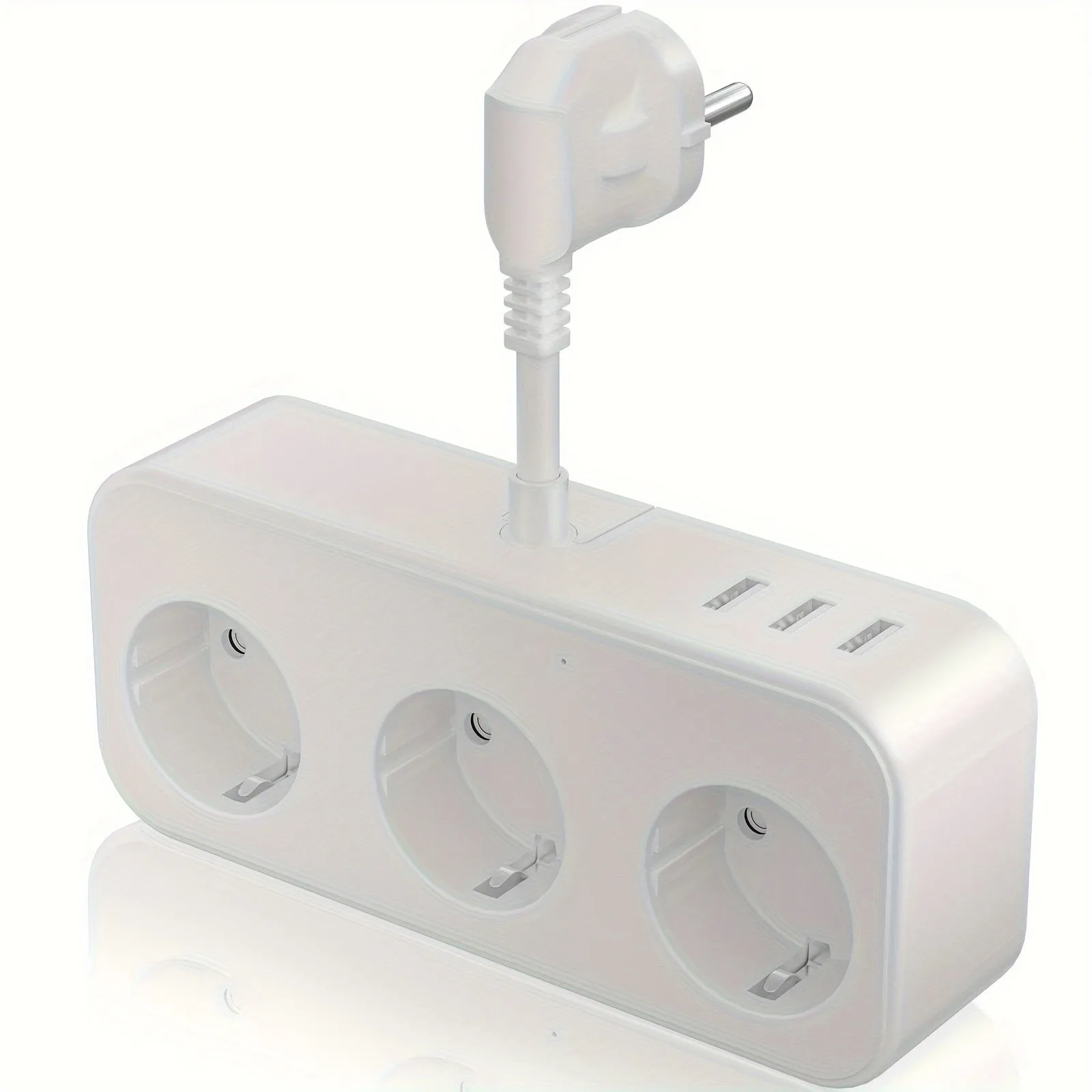 7in1 White Socket Adapter with USB for Office or Home