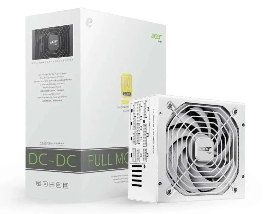 Acer AC1000 White 白色 1000W (PCIe5.0) 80Plus Gold Fully Modular Power Supply