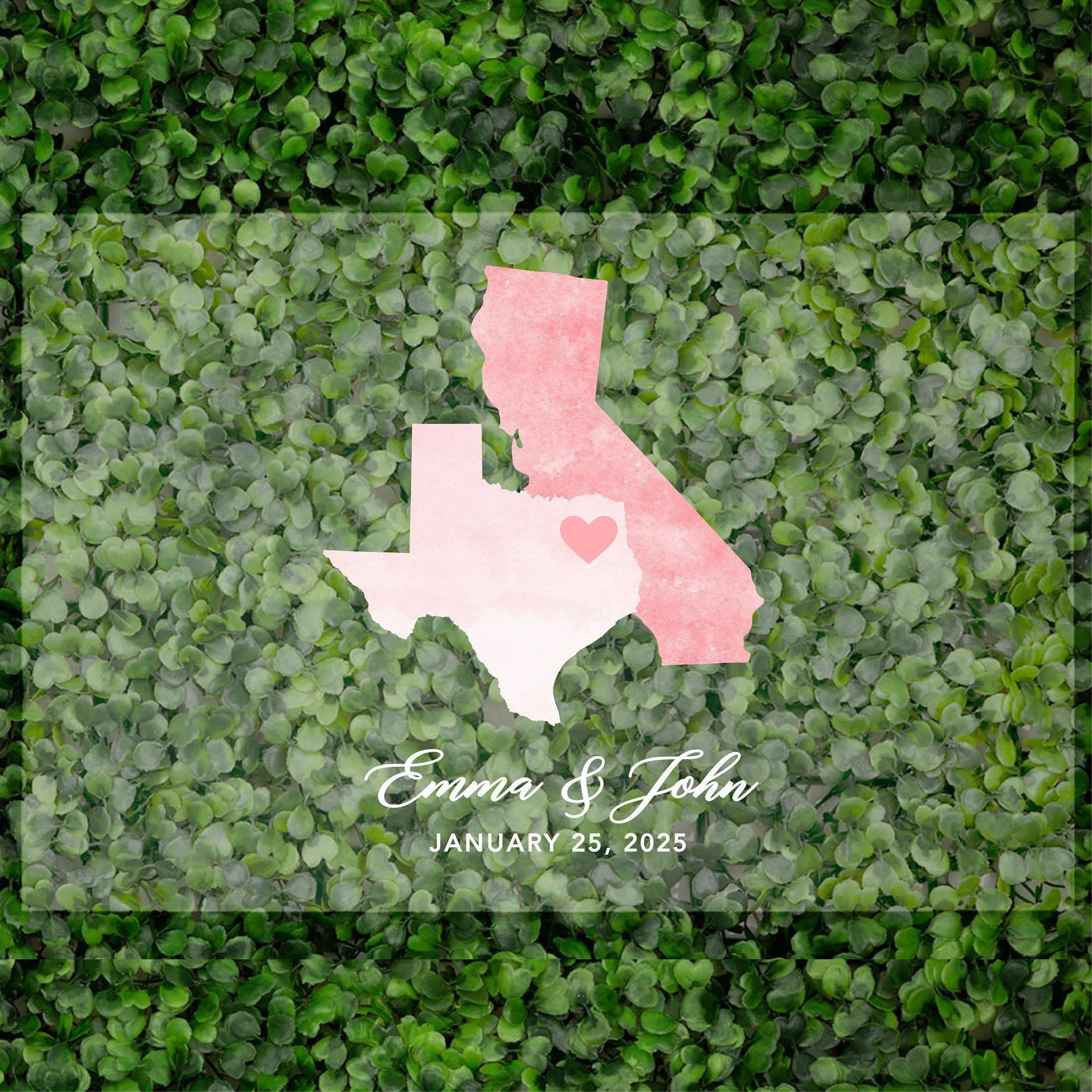 Acrylic Custom State Wedding Signs, 16 x 24 Inches