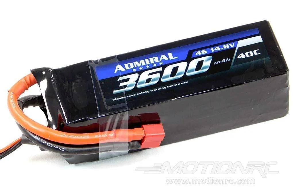 Admiral 3600mAh 4S 14.8V 40C LiPo Battery with T Connector