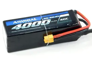 Admiral 4000mAh 6S 22.2V 40C LiPo Battery with XT60 Connector