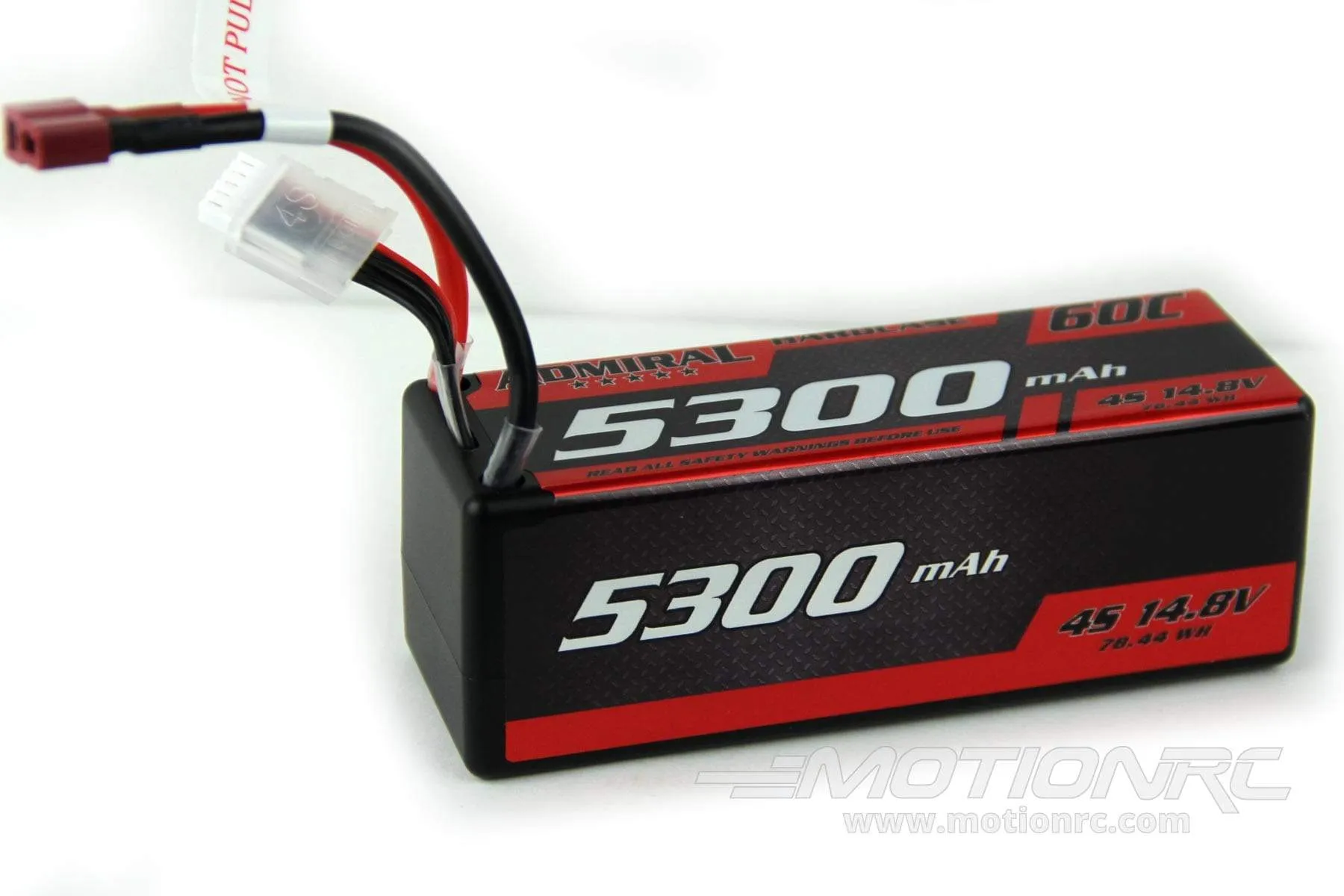 Admiral 5300mAh 4S 14.8V 60C Hard Case LiPo Battery with T Connector