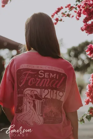 Alpha Omicron Pi Pink Semi Formal T-shirt