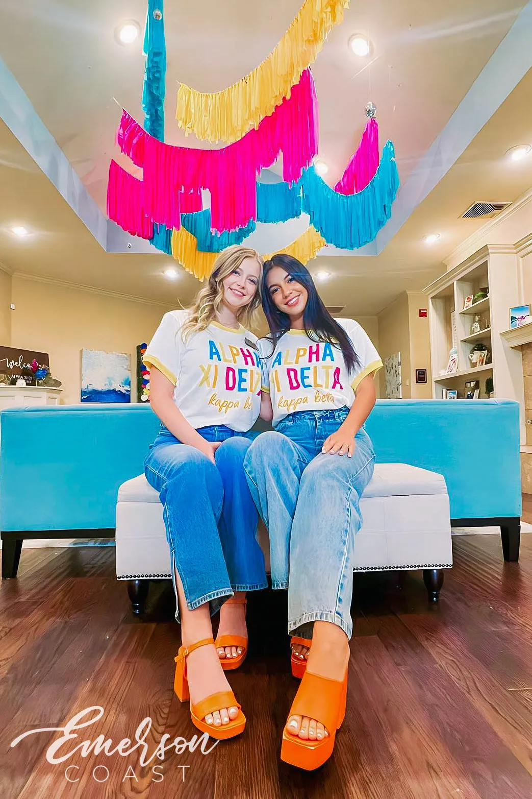 Alpha Xi Delta Bright Colorblock Ringer