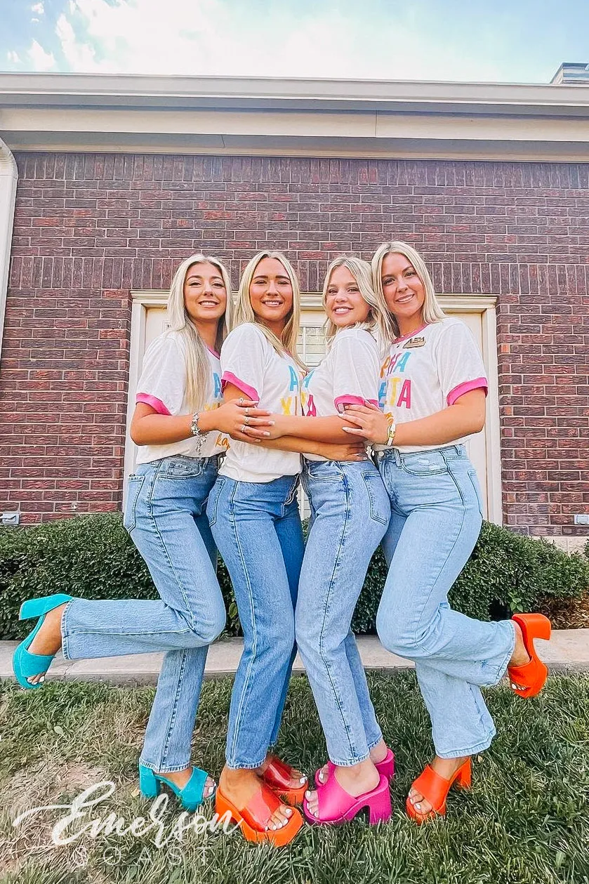 Alpha Xi Delta Bright Colorblock Ringer