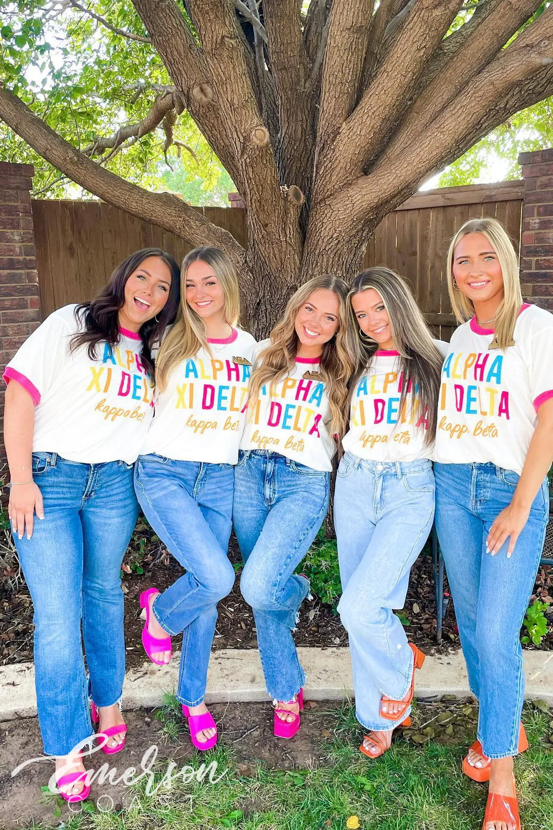 Alpha Xi Delta Bright Colorblock Ringer