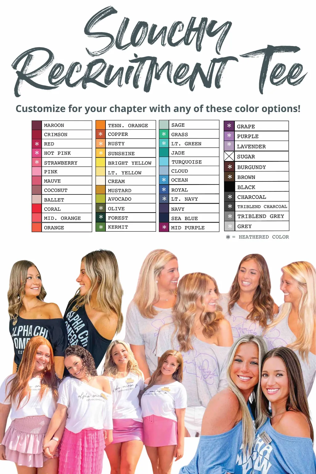 AOII Here Comes the Sun Bid Day Slouchy Tee