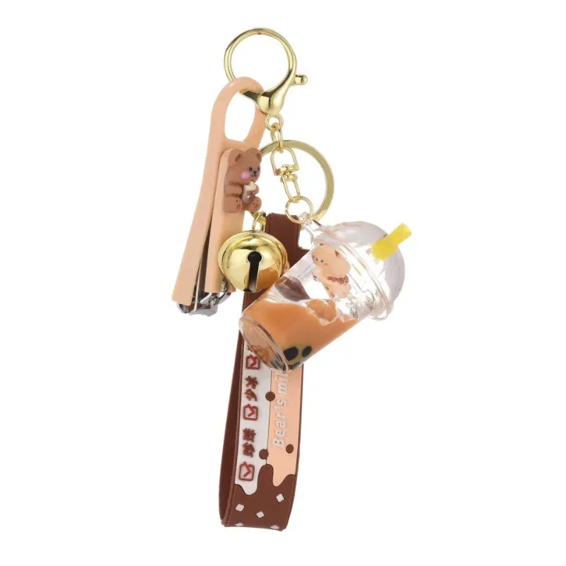 Bubble Tea Floating Boba Keychain