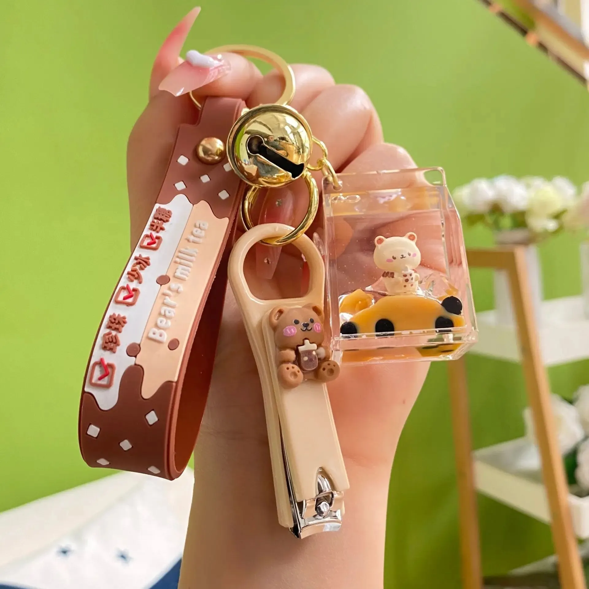 Bubble Tea Floating Boba Keychain