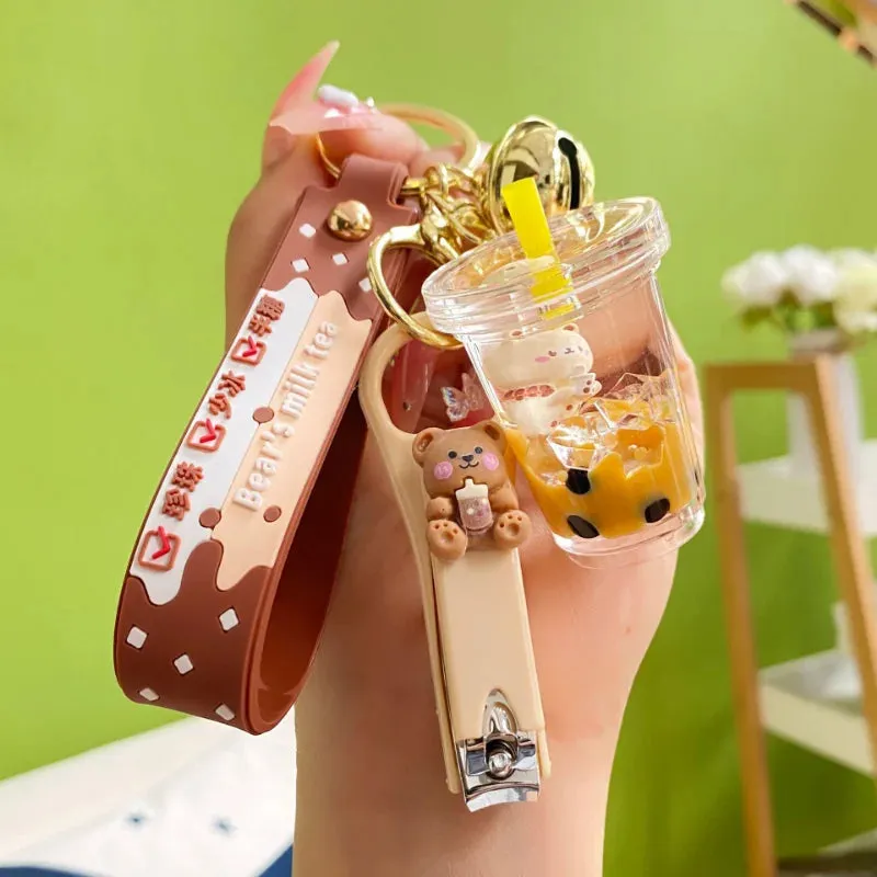 Bubble Tea Floating Boba Keychain