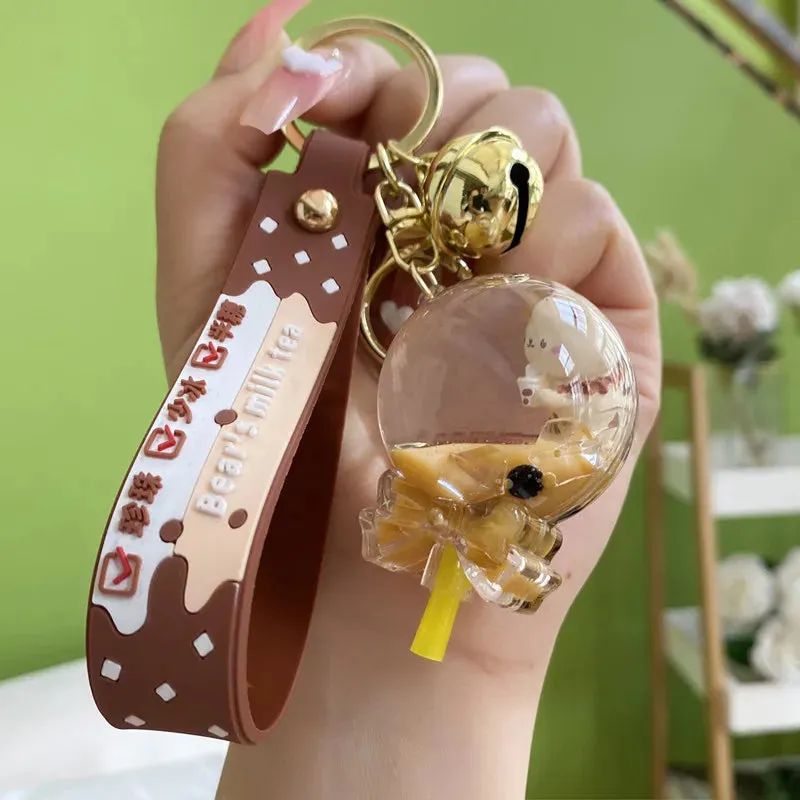 Bubble Tea Floating Boba Keychain