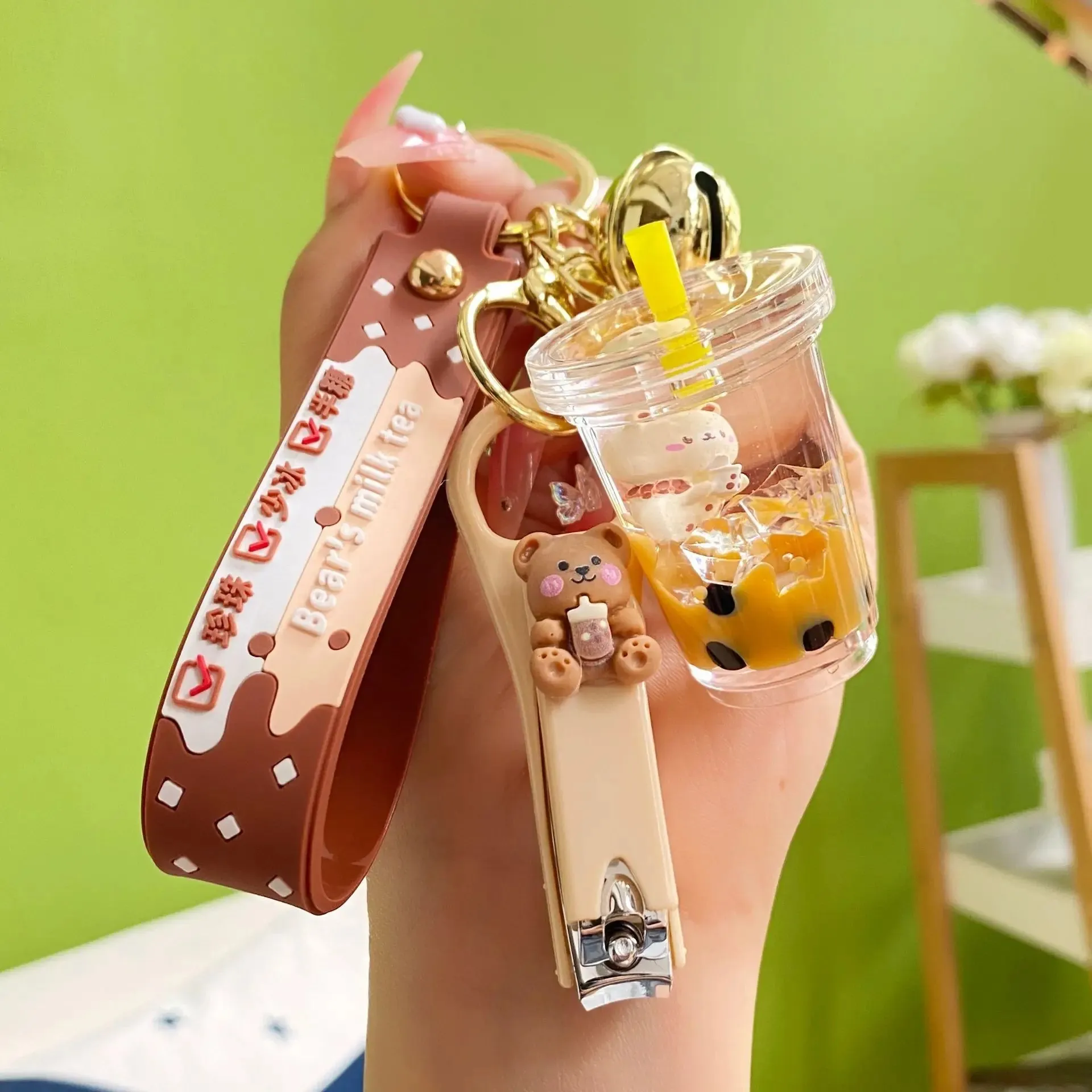 Bubble Tea Floating Boba Keychain