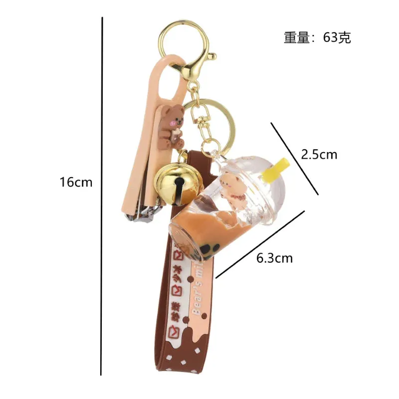 Bubble Tea Floating Boba Keychain