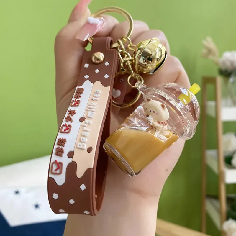 Bubble Tea Floating Boba Keychain