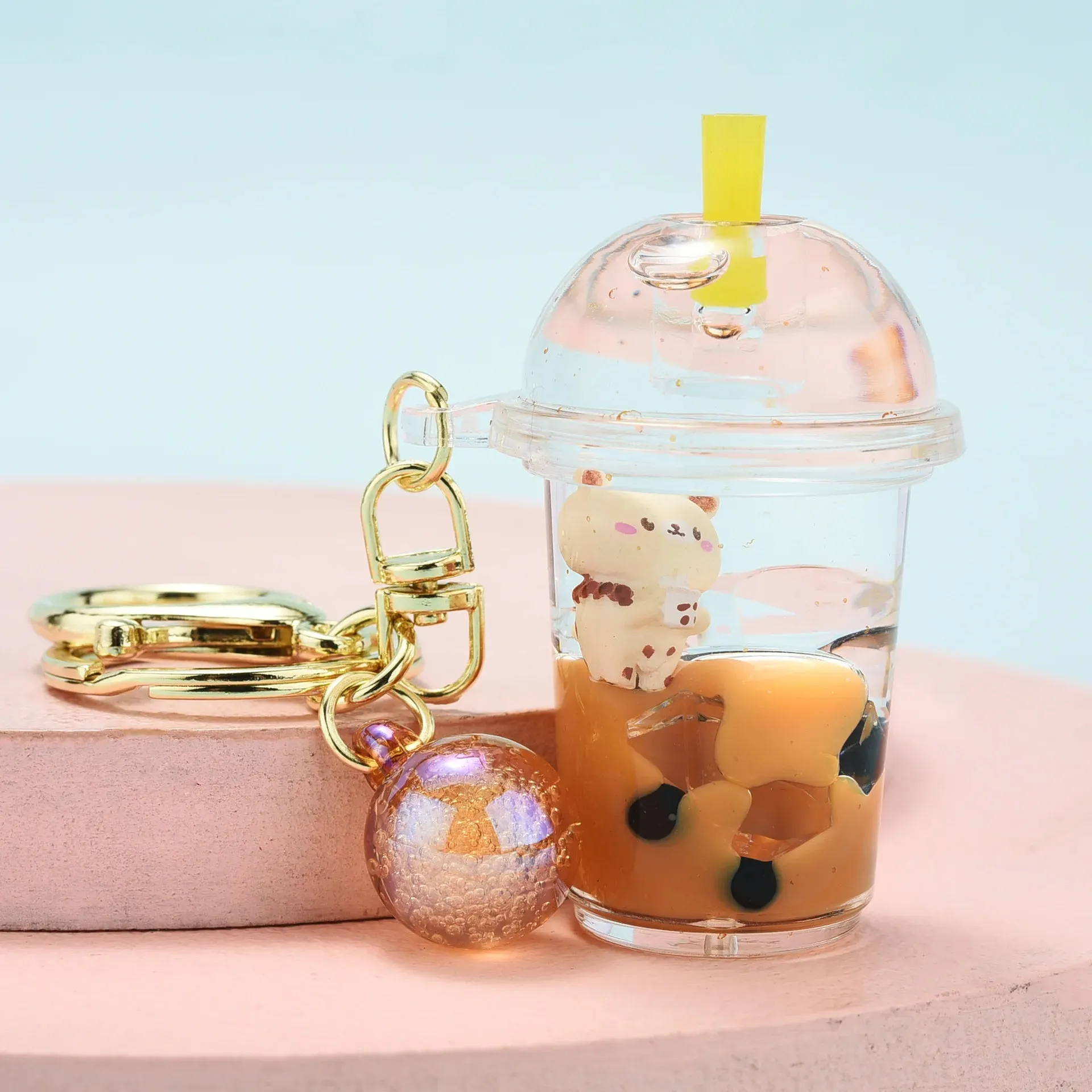Bubble Tea Floating Boba Keychain