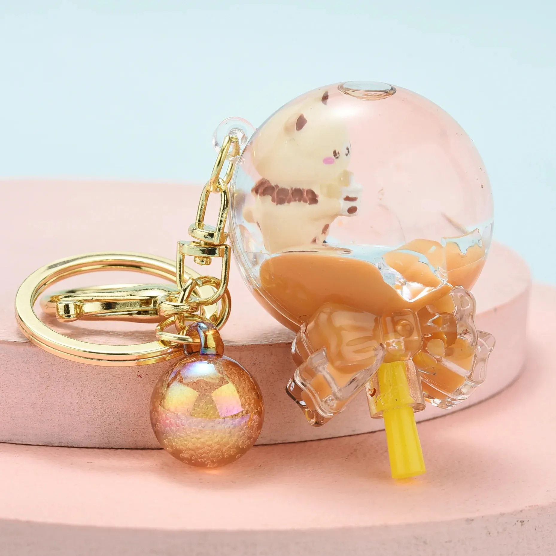 Bubble Tea Floating Boba Keychain