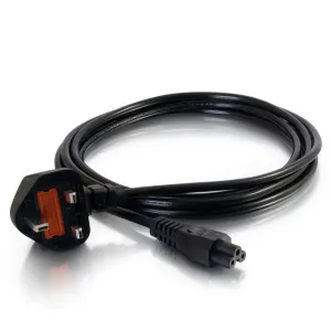 C2g Laptop Power Cord - Power Cable - Iec 60320 C5 To Bs 1363 (M) - Ac 250 V - 3 M - Molded - Black - United Kingdom
