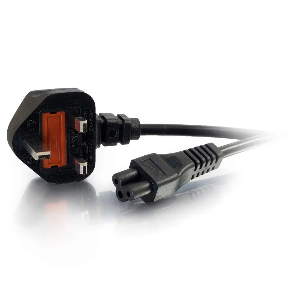 C2g Laptop Power Cord - Power Cable - Iec 60320 C5 To Bs 1363 (M) - Ac 250 V - 3 M - Molded - Black - United Kingdom