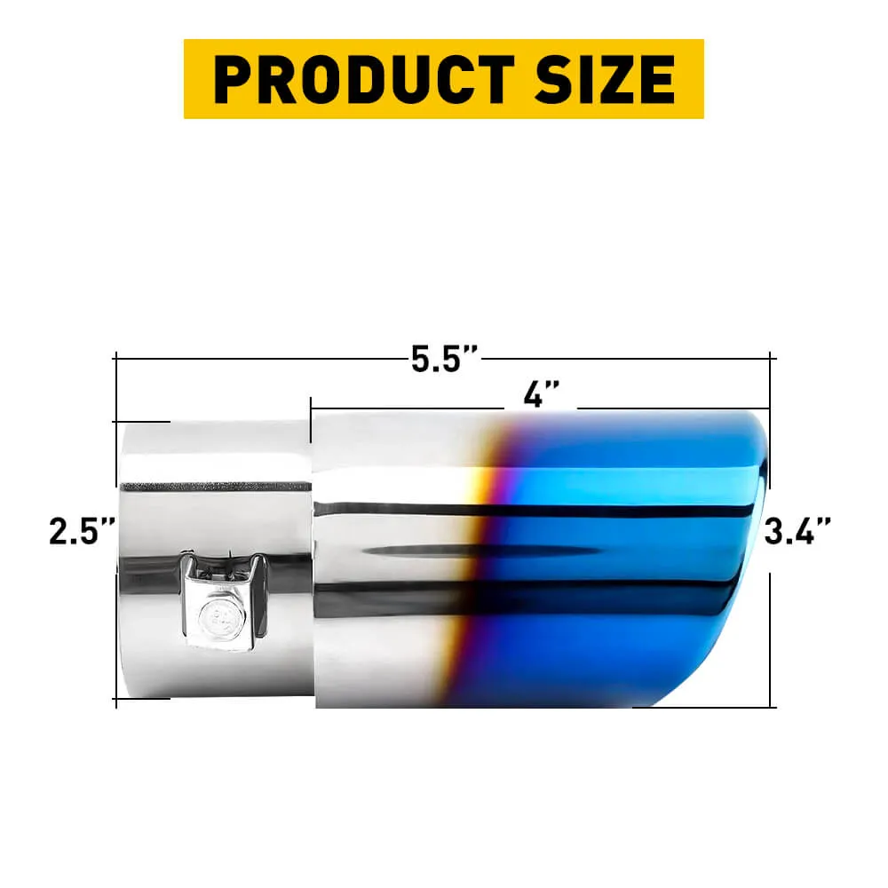 Car Rear Muffler Tip Exhaust Pipe Stainless Steel Round Accessories Straight Pipe