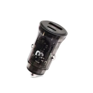 Clear Dual Port Power Delivery Car Charger