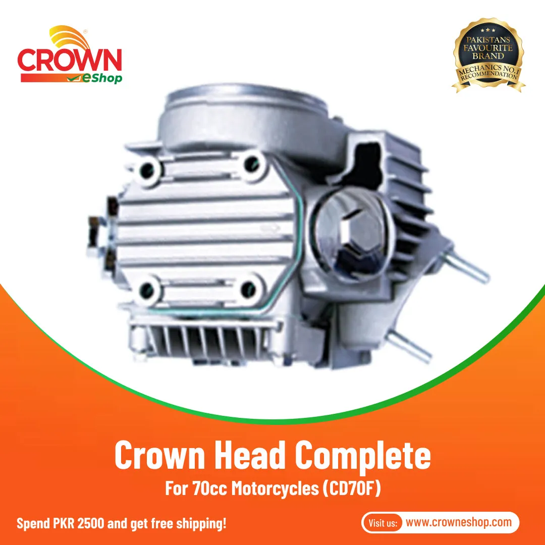 Crown Head Complete for 70cc Motorcycles (CD70F)