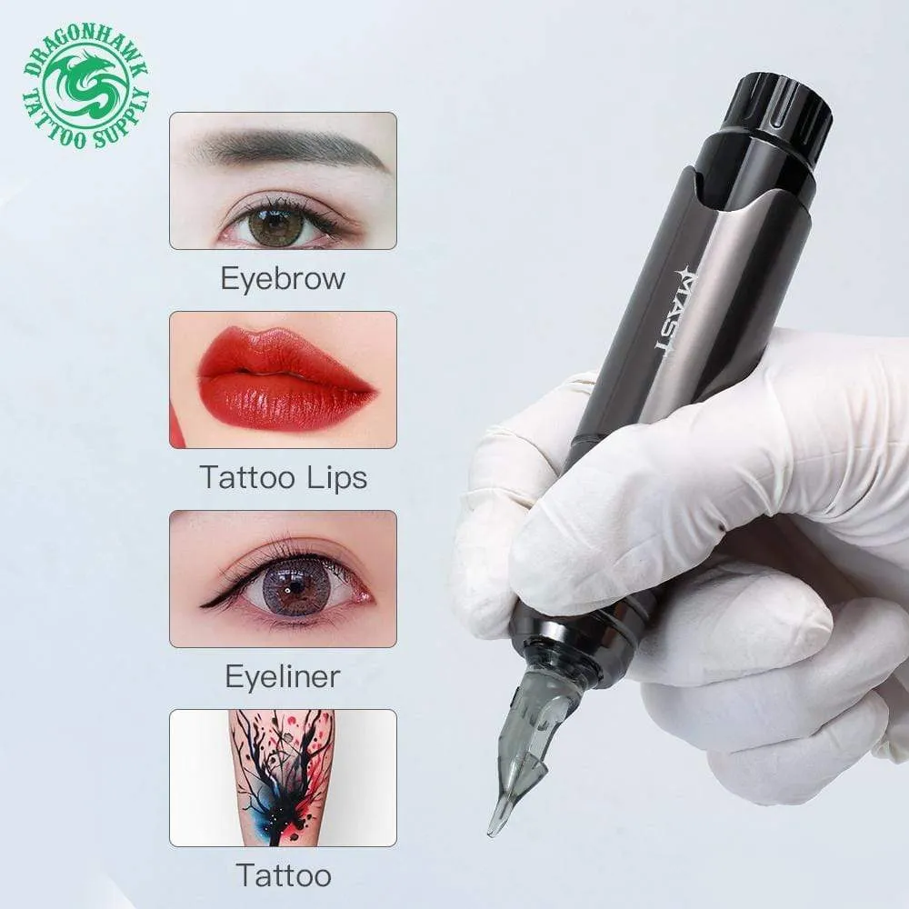 Dragonhawk Mast P10 Rotary Tattoo Machine Kit Permanent Makeup Machine Set Tattoo Rotary Pen LCD Power Supply for Tattoo Artist
