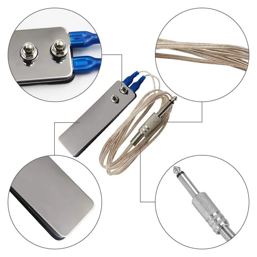 Dual Digital Tattoo Machine Power Supply with 2 pcs Coils Liner and Shader Tattoo Machine Gun Foot Switch and Clip Cord Kit