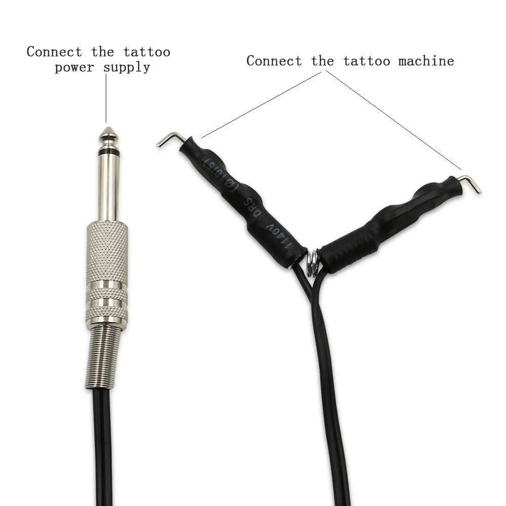 Dual Digital Tattoo Machine Power Supply with 2 pcs Coils Liner and Shader Tattoo Machine Gun Foot Switch and Clip Cord Kit