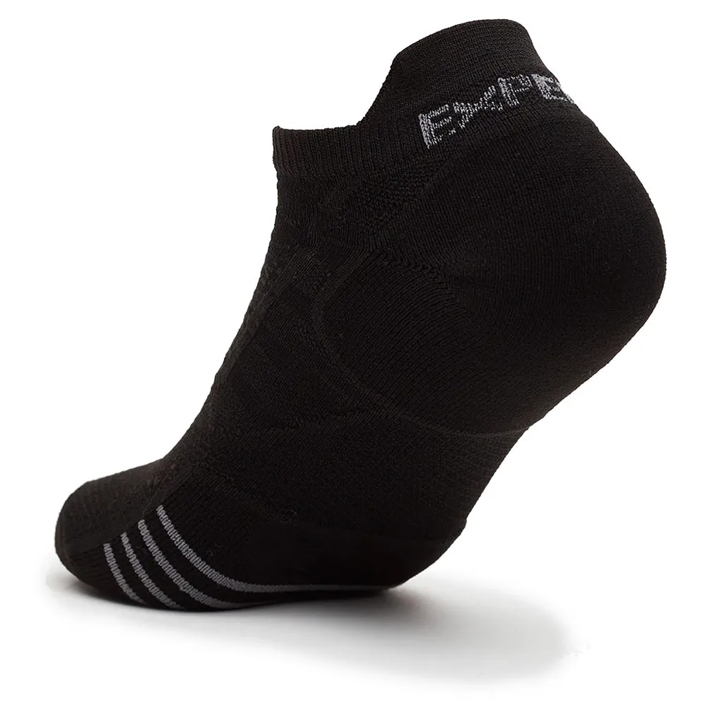 Experia Prolite Ultra-Light Cushion No Show Tab Tennis Socks Black