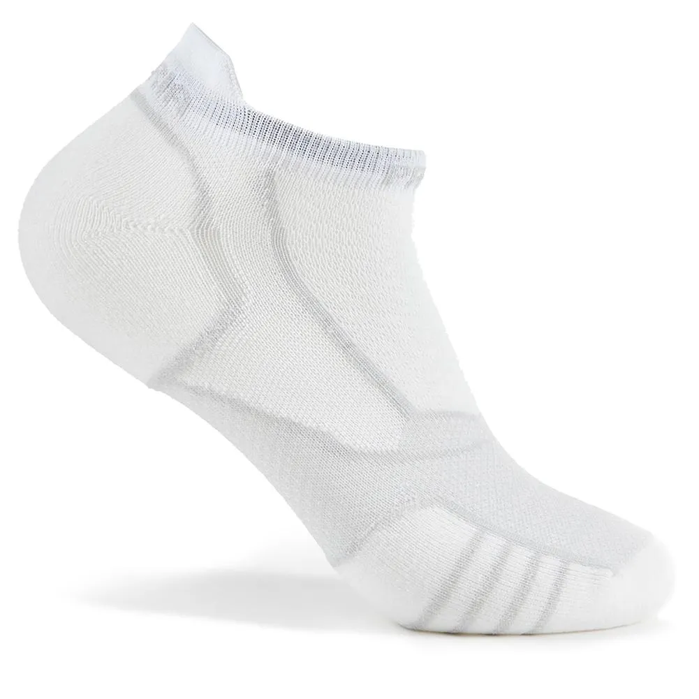 Experia Prolite Ultra-Light Cushion No Show Tab Tennis Socks White