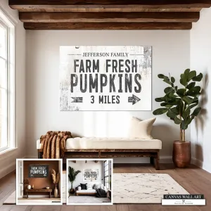 Farm Fresh Pumpkins Decorative Sign - Custom Last Name Western-Style Fall Decor
