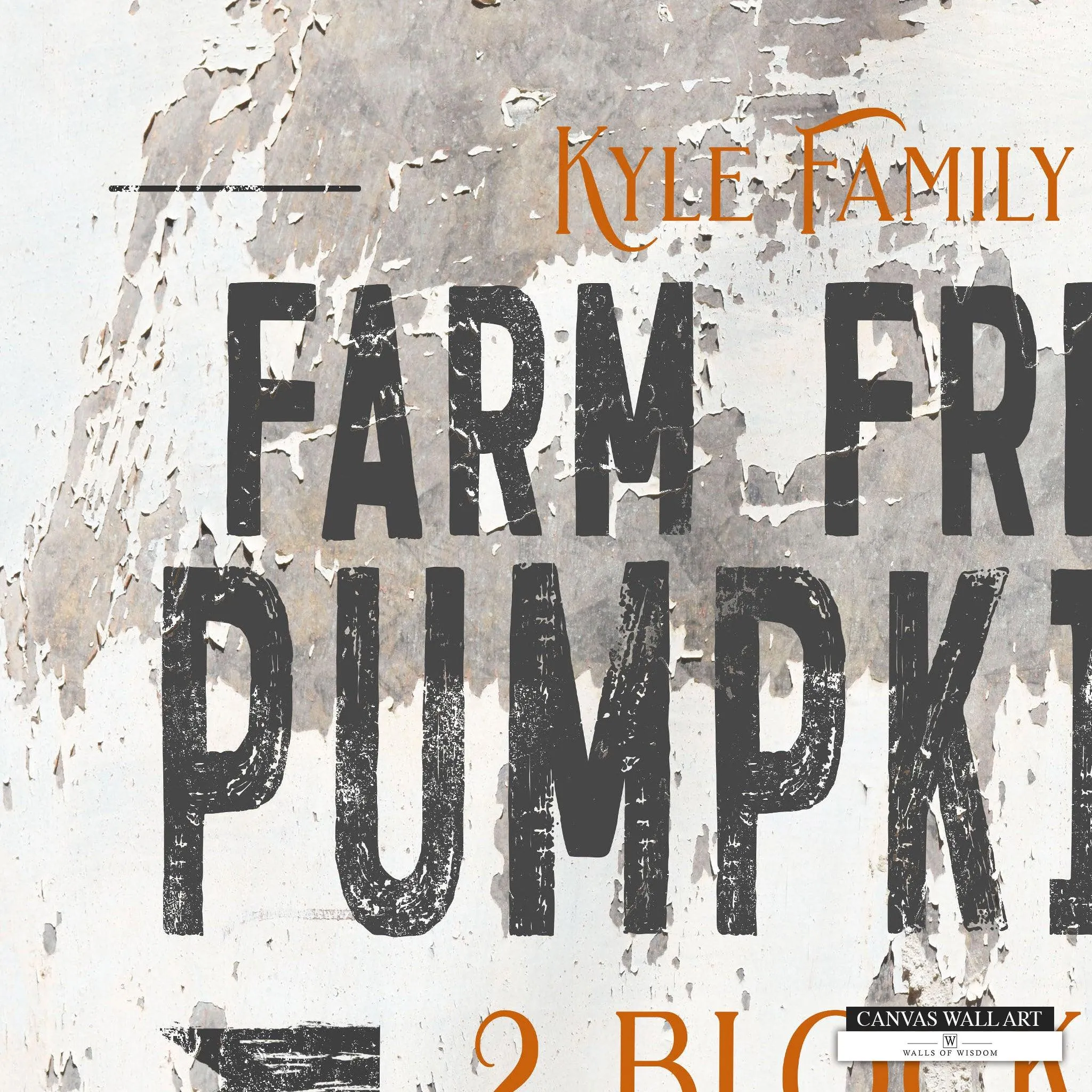 Farm Fresh Pumpkins Decorative Sign - Custom Last Name Western-Style Fall Decor