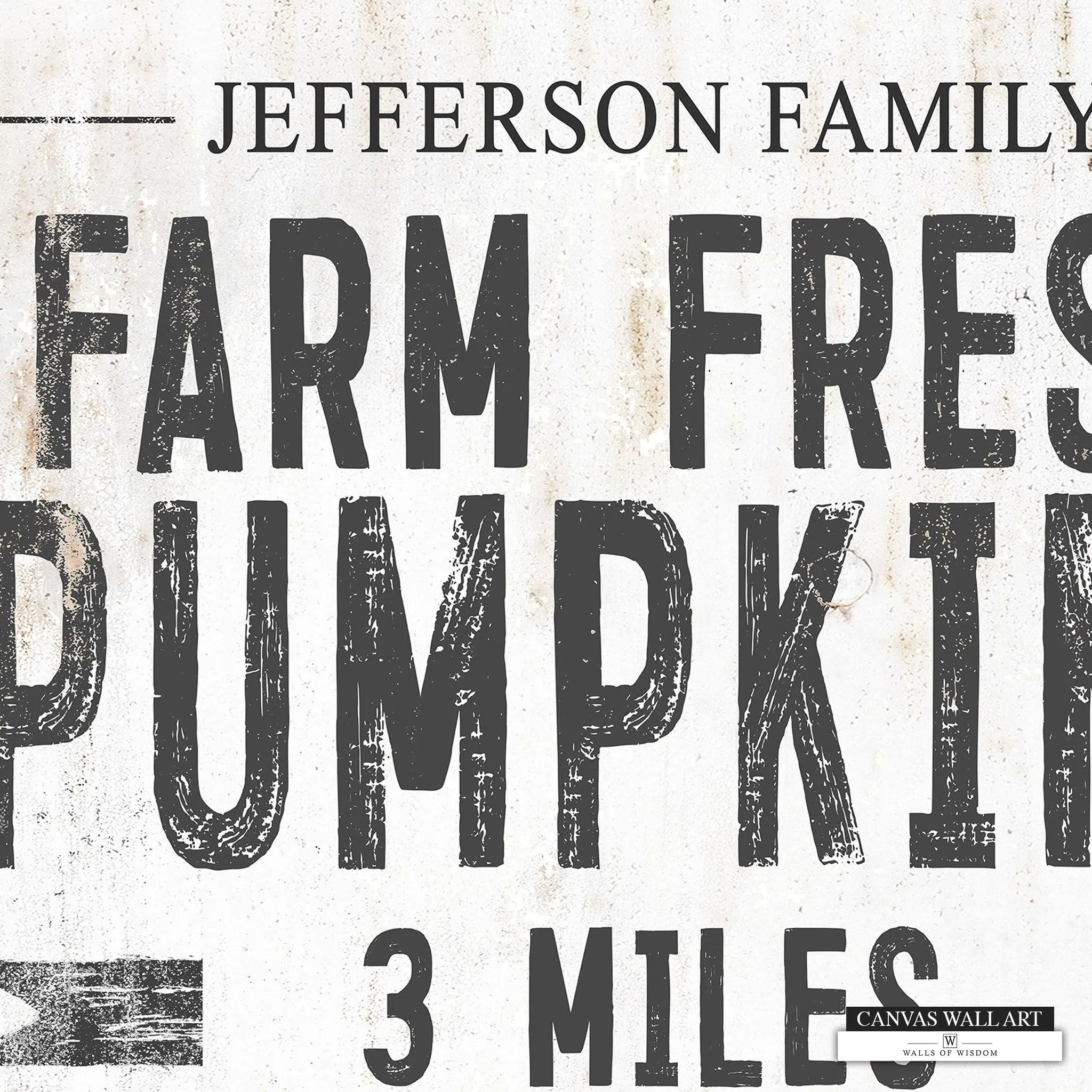 Farm Fresh Pumpkins Decorative Sign - Custom Last Name Western-Style Fall Decor