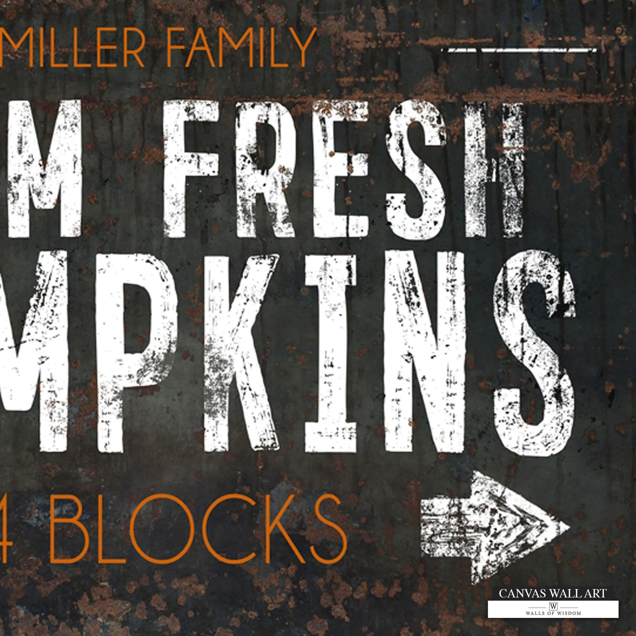 Farm Fresh Pumpkins Decorative Sign - Custom Last Name Western-Style Fall Decor