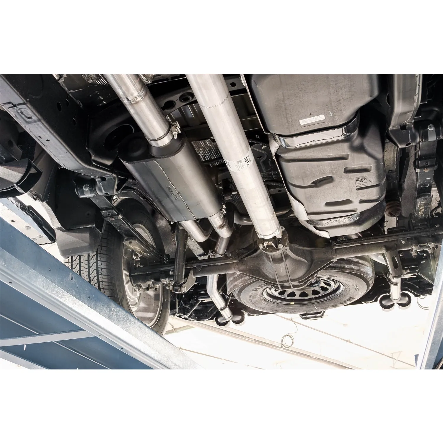 Flowmaster American Thunder Exhaust System - Cat-Back - 2-1/2" Diameter - Dual Rear Exit - Dual 4" Black Ceramic Tips - Stainless - 6.2 L