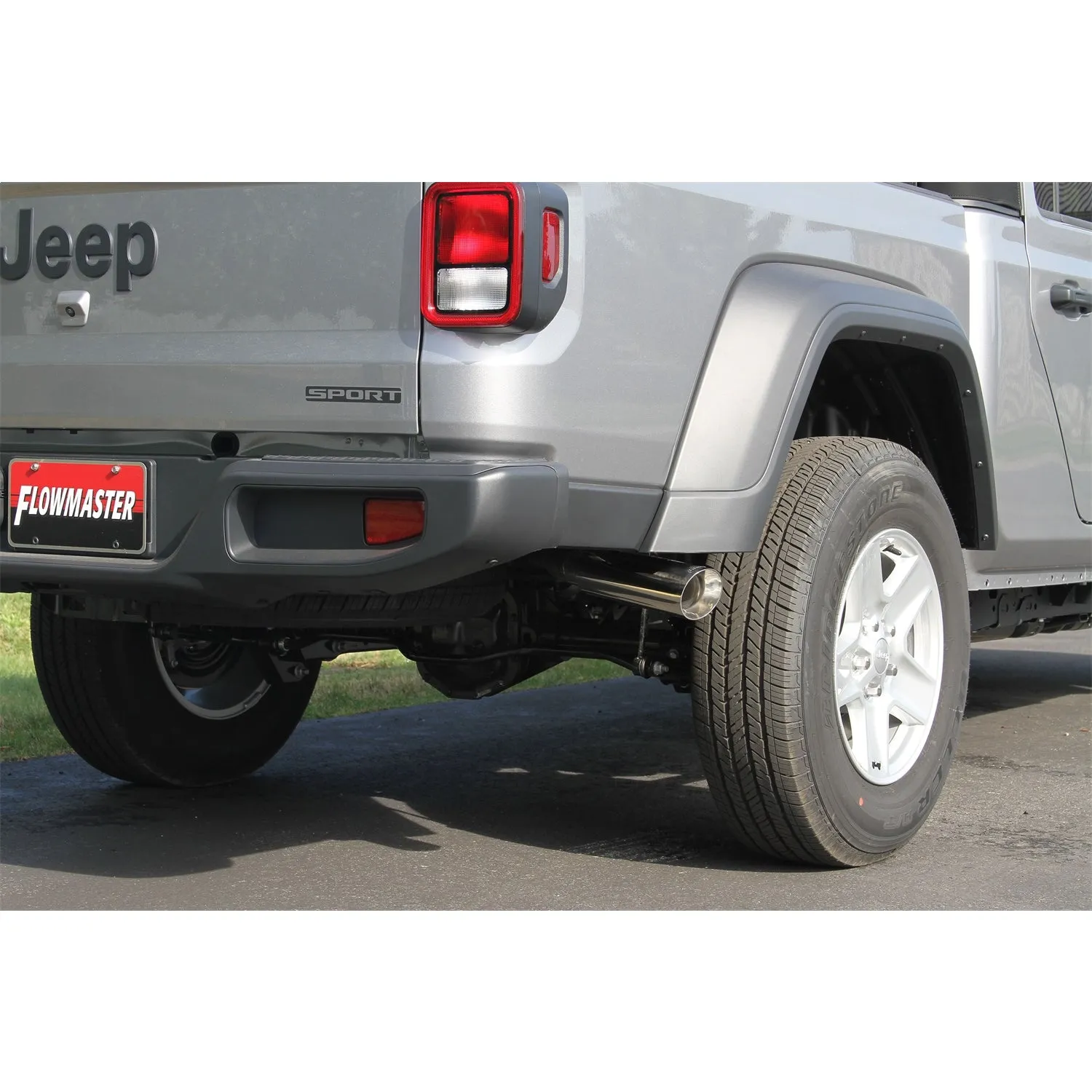 Flowmaster American Thunder Exhaust System - Cat-Back - 2-1/2" Diameter - Dual Side Exit - 3-1/2" Polished Tips - Stainless - 3.6 L