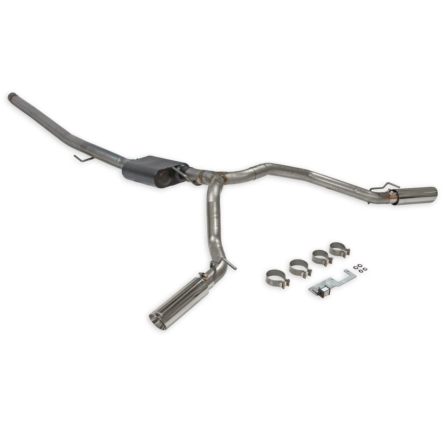 Flowmaster American Thunder Exhaust System - Cat-Back - 2-1/2" Diameter - Dual Side Exit - 3-1/2" Polished Tips - Stainless - 3.6 L