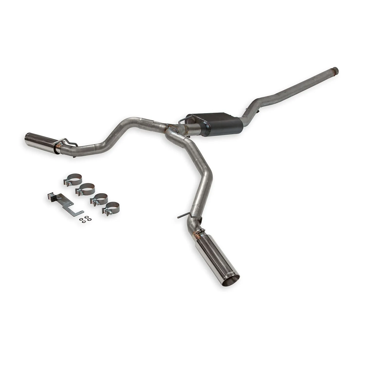 Flowmaster American Thunder Exhaust System - Cat-Back - 2-1/2" Diameter - Dual Side Exit - 3-1/2" Polished Tips - Stainless - 3.6 L