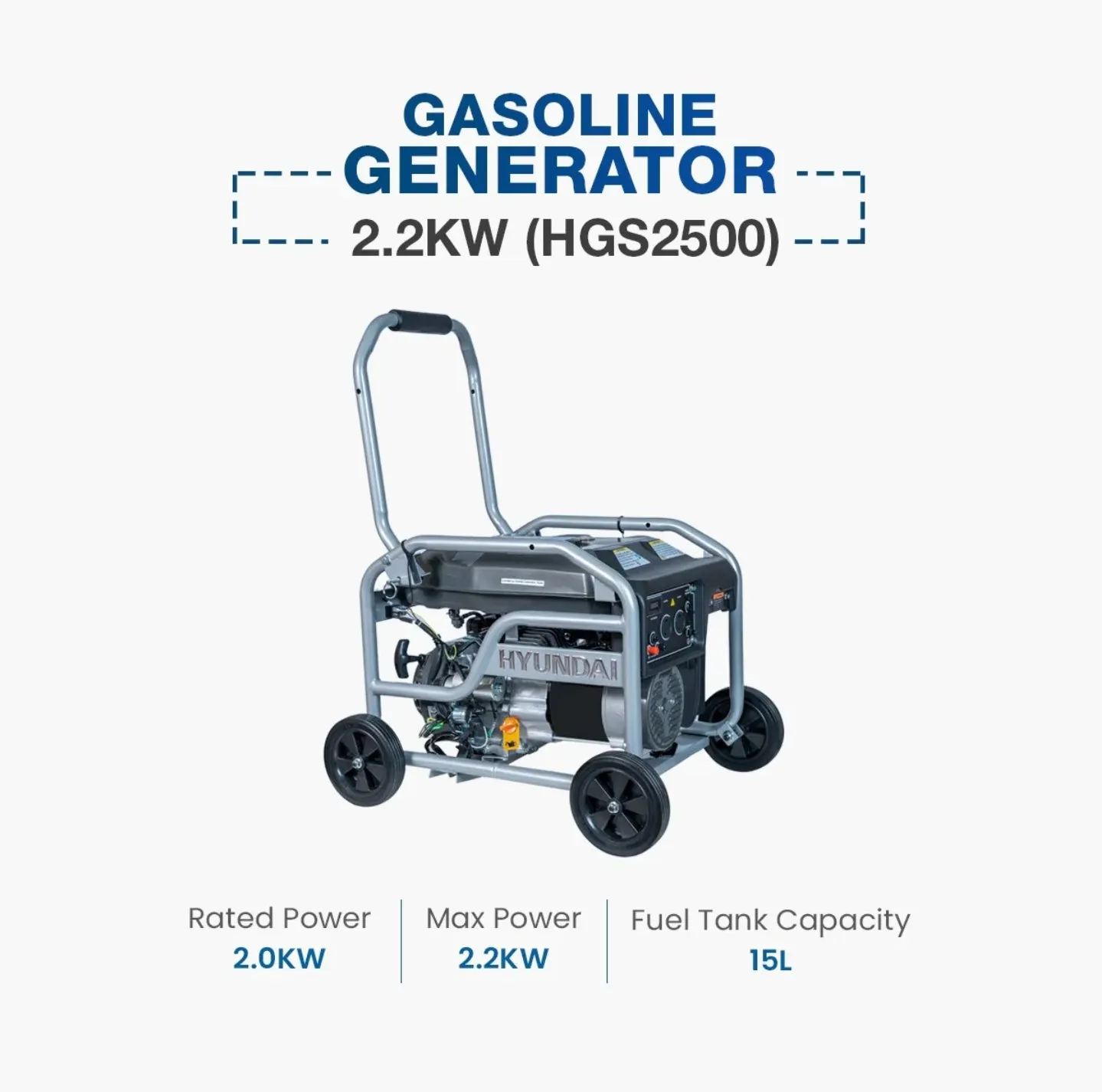 Hyundai Gasoline Generator 2.2KW (HGS2500)