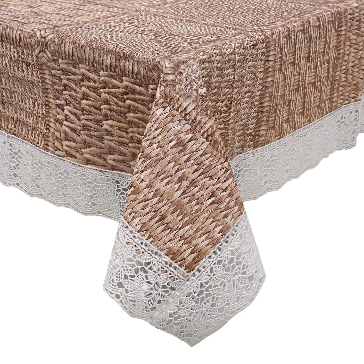 Kuber Industries Table Cloth|Center Table Cover|Round Table Cover|Table Cover 4 Seater|(Brown)