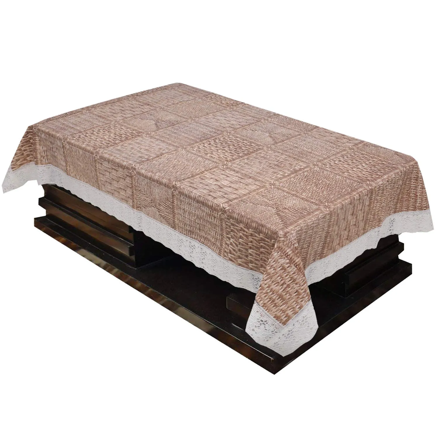 Kuber Industries Table Cloth|Center Table Cover|Round Table Cover|Table Cover 4 Seater|(Brown)