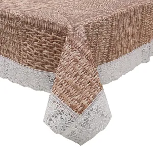Kuber Industries Table Cloth|Center Table Cover|Round Table Cover|Table Cover 4 Seater|(Brown)