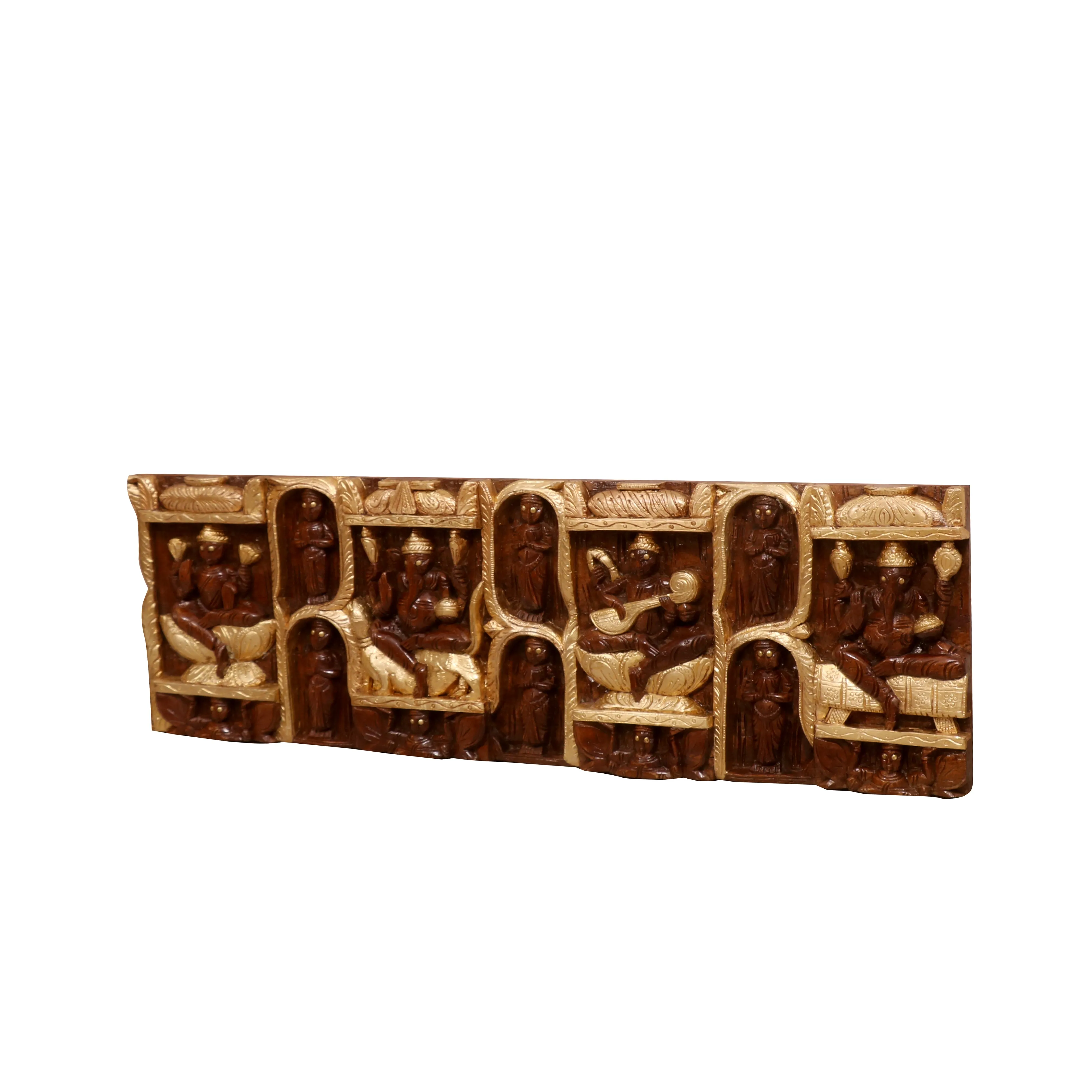 Long Carved Teak wood Panel