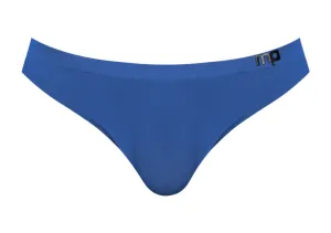 Male Power Seamless Sleek Thong with Sheer Pouch Blue