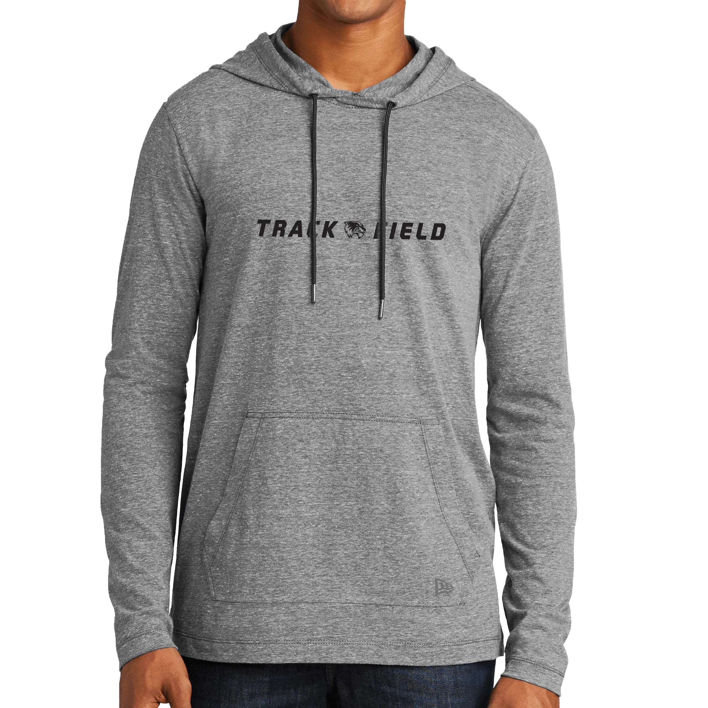 New Era Tri-Blend Performance Pullover Hoodie Tee- Track and Field Head