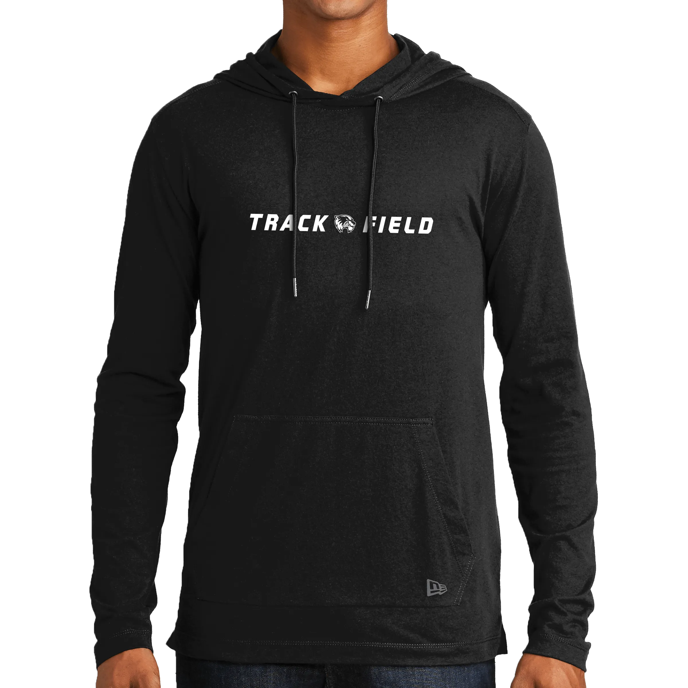 New Era Tri-Blend Performance Pullover Hoodie Tee- Track and Field Head
